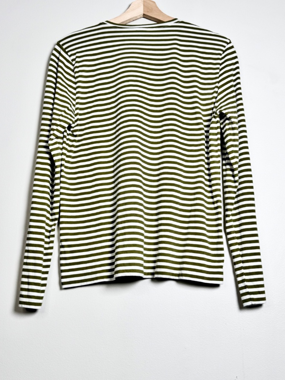KULE The Modern Striped Long Sleeve Cotton Tee Green White Portugal Sz S - Picture 6 of 8